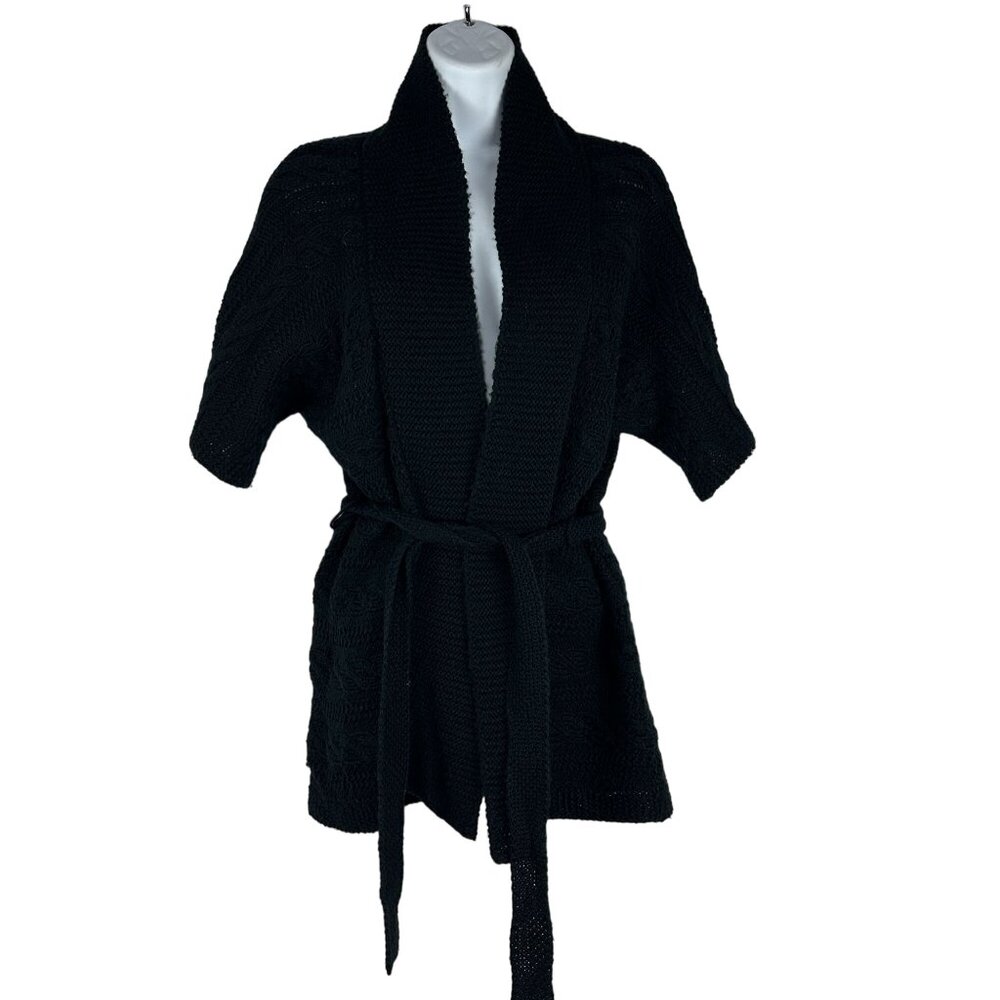 Outback Red Women's Knit Cardigan Sweater with Belt Size XS Black